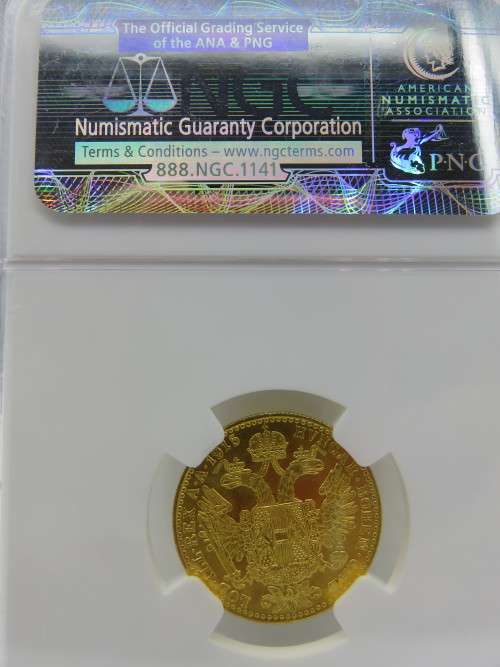 1915 Austria Gold Ducat RESTRIKE NGC MS65 | 3.4909 Grams Gold 23.75 Carat |
