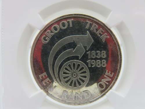 1988 South Africa `The Great Trek` Silver R1 NGC Graded PF66 | FUN R1 Start