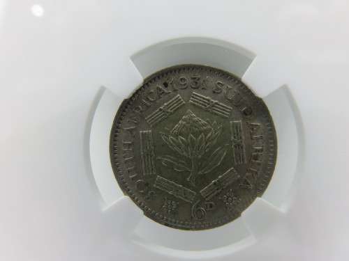 1931 South Africa Silver 6 Pence NGC Graded AU53 | Ultra Rare 1931 Business Strike