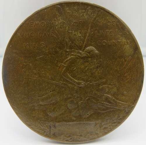 Great Britain: Boer War Memorial, PAX / `Gave their Lives for King and Country` - 52mm Bronze Medal