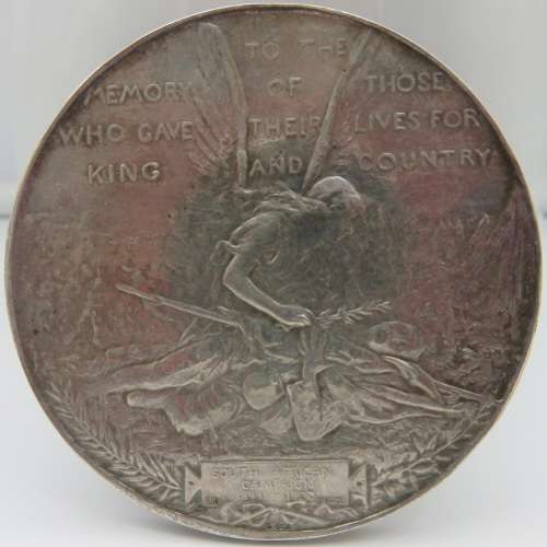 Great Britain: Boer War Memorial, PAX / `Gave their Lives for King and Country` - 52mm Silver Medal