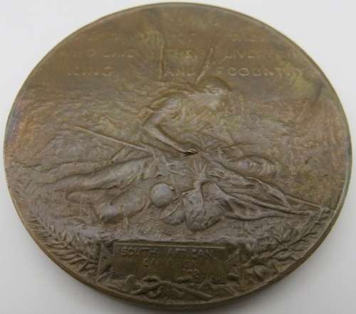 Great Britain: Boer War Memorial, PAX / `Gave their Lives for King and Country` - 52mm Bronze Medal