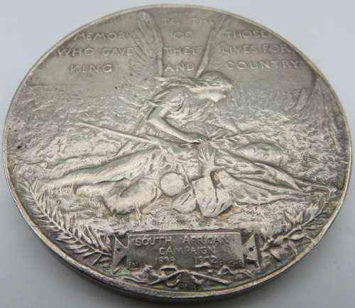 Great Britain: Boer War Memorial, PAX / `Gave their Lives for King and Country` - 52mm Silver Medal