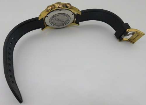 Breil Milano Mens 44mm Chronograph Watch Black / Blue Bezel - 100% Working Condition