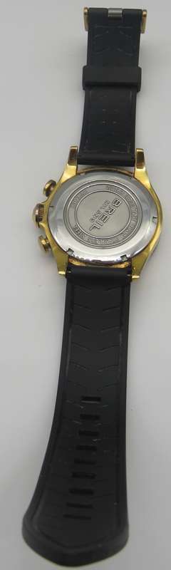 Breil Milano Mens 44mm Chronograph Watch Black / Blue Bezel - 100% Working Condition