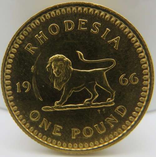 1966 Queen Elizabeth II Rhodesia Gold One Pound - 8 Grams Gold 22 Carat