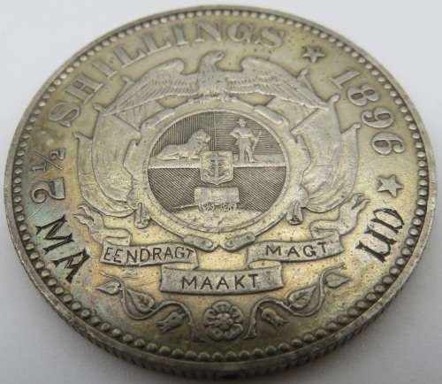 1896 Paul Kruger ZAR 2.5 Shilling (Halfcrown) Trench Art engraved MAUD