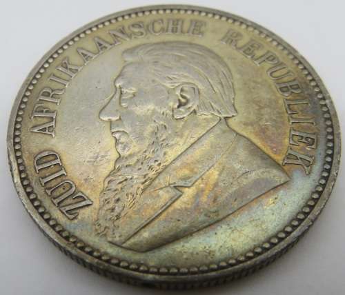 1896 Paul Kruger ZAR 2.5 Shilling (Halfcrown) Trench Art engraved MAUD