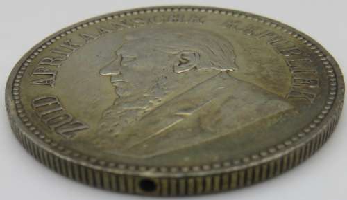 1896 Paul Kruger ZAR 2.5 Shilling (Halfcrown) Trench Art engraved MAUD
