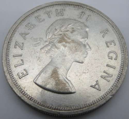 South Africa: Union Silver 5 Shilling (Crown) of 1957