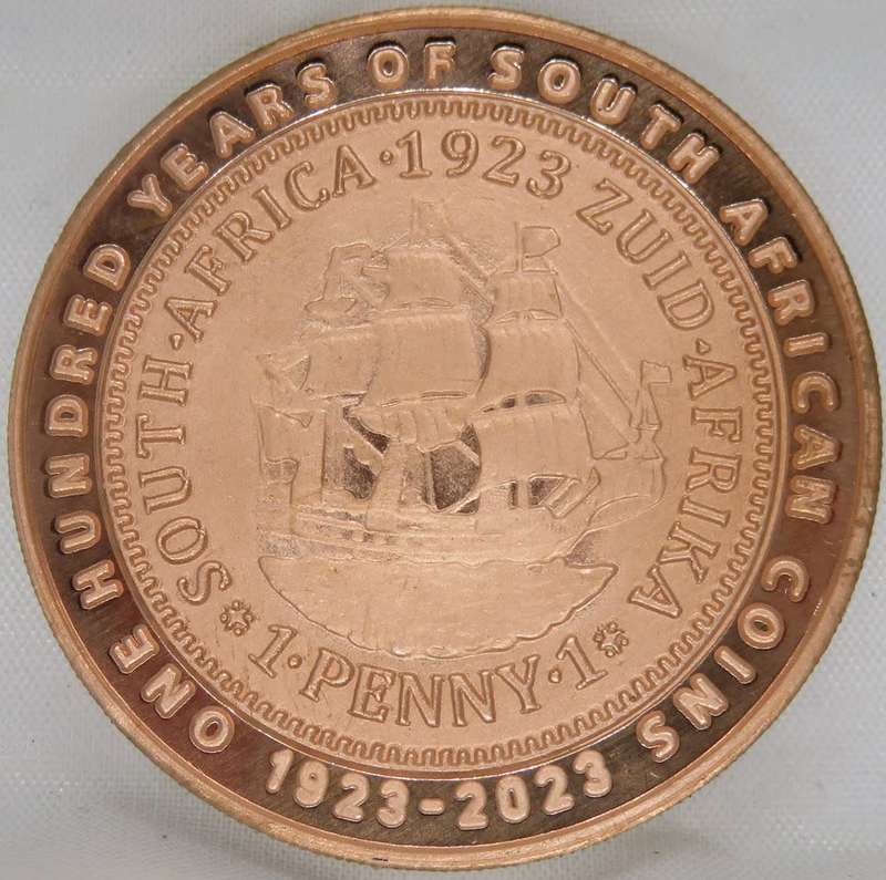 South Africa: Union 100th Anniversary Bronze Medallion (1923-2023).