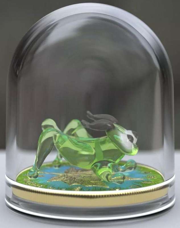 Murano Glass Series - Grasshopper Figurine Maple Leaf $5 (1oz) Canada Silver Coin In Capsule