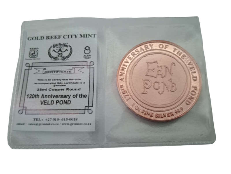 Crazy R1 Start - Mint Error -1902-2022 Copper Coin To Commemorate 120th Anniversary of The Veld Pond