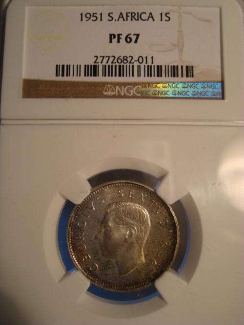 1951 SA Union Silver 1 Shilling NGC Graded PF67 ### Mintage: 2000 Only ### High Grade ### R1 Start