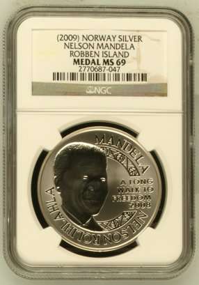 2009 Nelson Mandela Robben Island 1oz Silver NGC MS69 ### YES Mint State 69 ### Crazy 1 Day ###