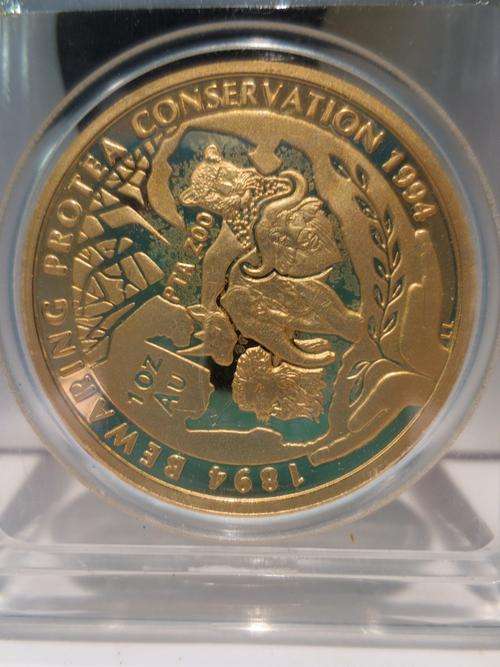 1994 Protea Conservation 1oz Gold 24 Carat (999.99) with "PTA ZOO" Mintmark ### R1 Start
