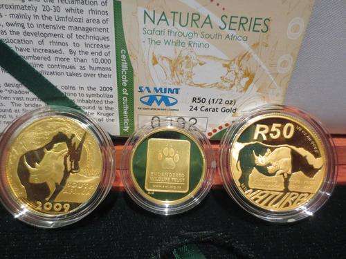 Rhino Gold Set In Support of EWT ### 3 Coin Gold 24 Carat ### Mintage: 1300 Only ### R1 Start