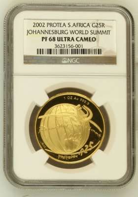 2002 World Summit 1oz Gold 24 Carat (999.99) NGC Proof 68 ### Mintage: 60 Only ### R1 Start