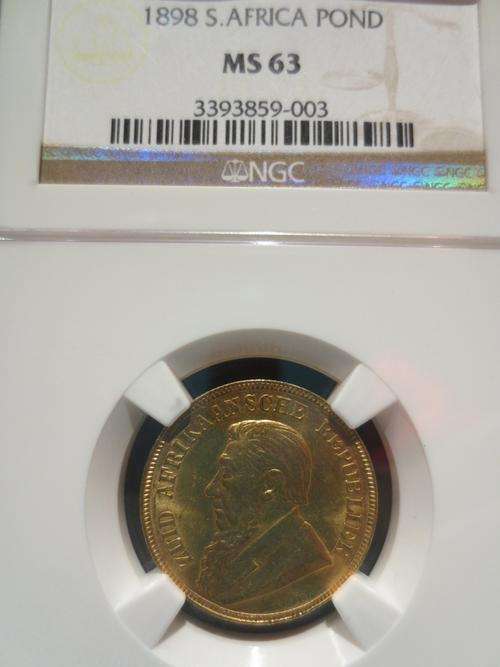 1898 ZAR Gold Pond NGC Graded MS63 ### PERFECT Mint State 63 ### R1 Start