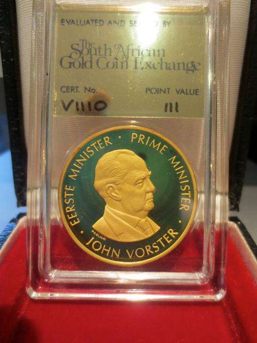 1978 President John Vorster 1oz Gold - 30 Year Anniversary of the National Party ### Crazy 1 Day ###