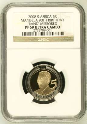 2008 Mandela 90th Birthday R5 NGC Proof 69 Ultra Cameo ### Highly Sought After ### R1 Start