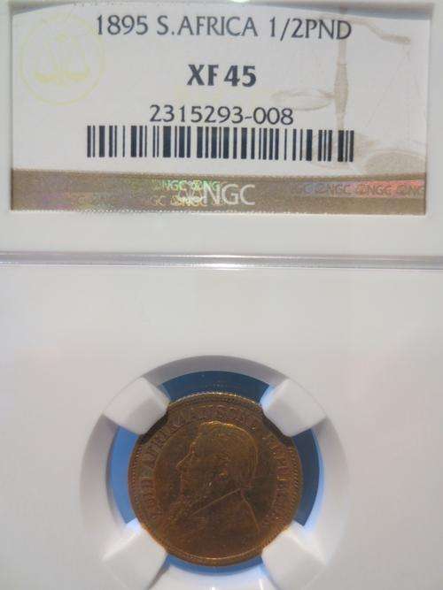1895 ZAR Gold Half Pond NGC Graded XF45 ### LUSTROUS ### Herns Price EF is R25000 #
