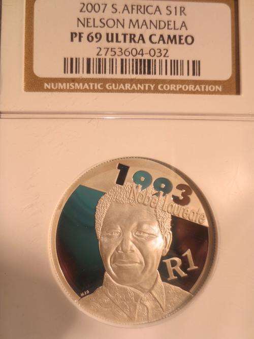 2007 Nelson Mandela R1 Silver NGC PF69 Ultra Cameo ### Sought After ###