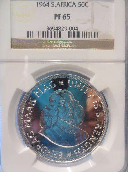 1964 SA Silver 50 Cent NGC Graded PF65 # SUPERB GEM # FUN ends FRIDAY 4pm #