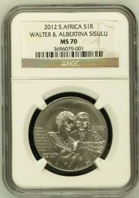 2012 Walter & Albertina Sisulu R1 Silver NGC MS70 # BIG WOW # FUN ends FRIDAY 8pm #