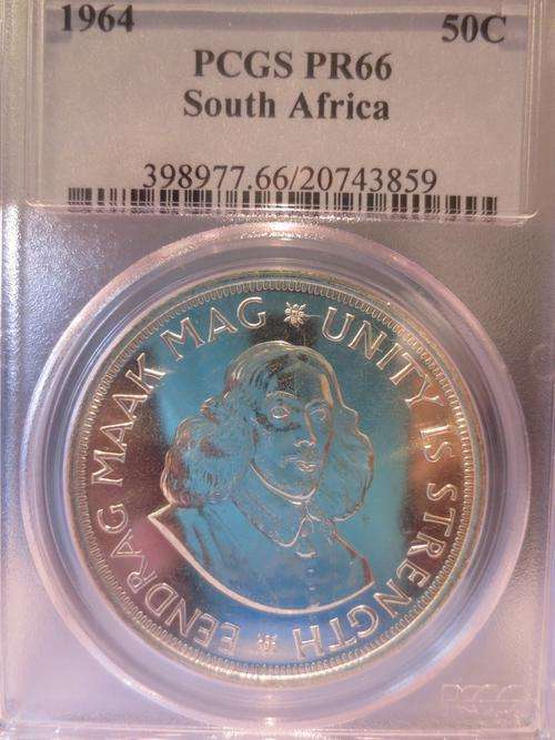 1964 SA Silver 50 Cent PCGS Graded Proof 66 # VERY HIGH GRADE # FUN ends FRIDAY 4pm #