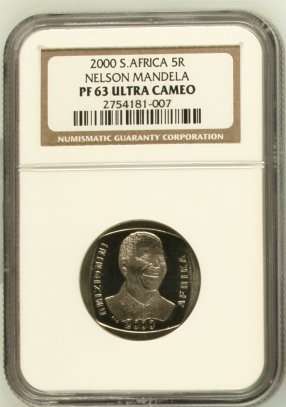2000 Mandela R5 NGC PF63 Ultra Cameo ### YES PROOF 63 # RARE in PROOF # Fun Ends Friday 8pm #