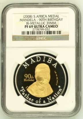 2008 Mandela 90th Birthday Half Oz Gold 24 Carat (999.99) NGC PF69 # FUN ends FRIDAY 8pm #