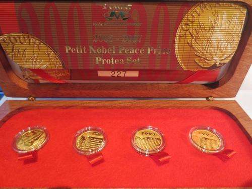 2005 - 2007 Petit Nobel Peace Prize Protea Set # Mintage: 300 # Luthuli, Tutu, Mandela & De Klerk #