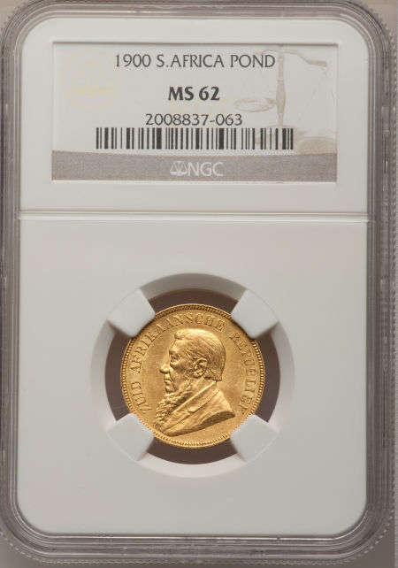 1900 ZAR Gold Pond NGC Graded MS62 # PERFECT UNC # FUN ends FRIDAY 8pm #