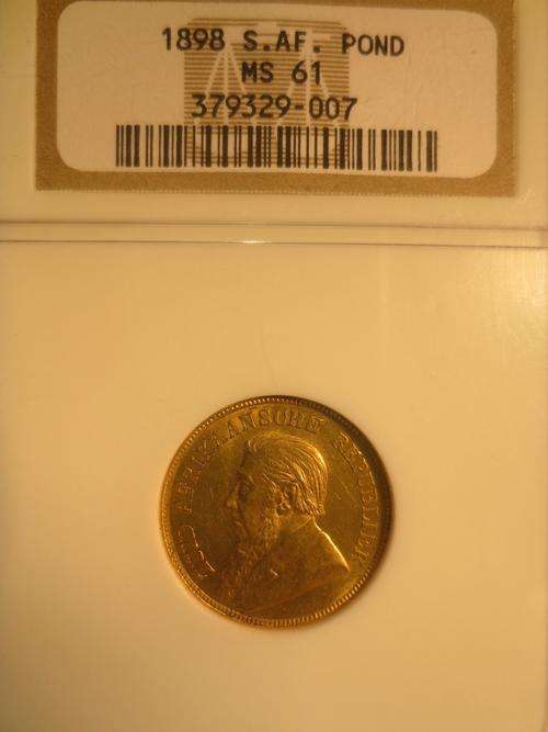 1898 ZAR Gold Pond NGC Graded MS61 # PERFECT UNC # FUN ends FRIDAY 8pm #