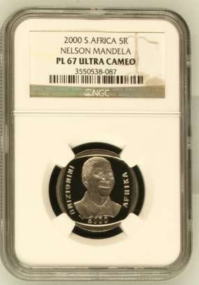 2000 Mandela R5 NGC PL67 Ultra Cameo # VERY HIGH GRADE # RARE # FUN ends FRIDAY 8pm #