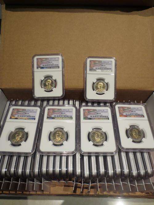 50 x Mandela 90th Birthday R5 NGC MS65 # Box of 50 NGC MS65 # NEW MANDELA HOLDER # FUN SUNDAY #