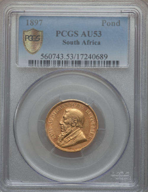 1897 ZAR Gold Pond PCGS Graded AU53 # LUSTROUS # Hern's Catalogue Price EF - R35 000 #