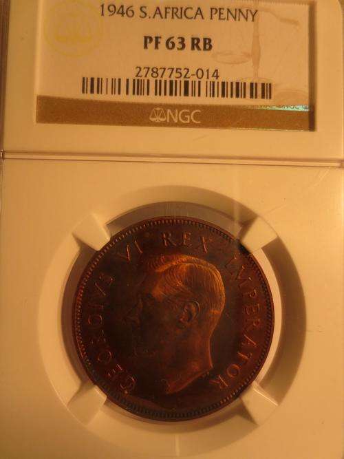 1946 SA Union Penny NGC Graded Proof 63 RED BROWN # Mintage: 150 Only # FUN ends FRIDAY 8pm #