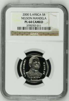 2000 Mandela R5 NGC PL64 Cameo # RARE CAMEO # FUN ends FRIDAY 8pm #