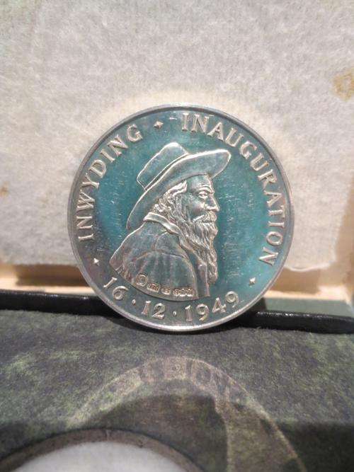 1949 Voortrekker Monument Pretoria Silver Inauguration Medal # FUN ends this SEASON #