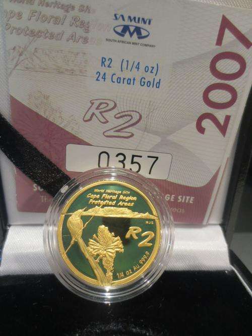 2007 Cape Floral Proof R2 1/4oz 24 Carat Gold (999.99) # Mintage: 811 Only # FUN SUNDAY #