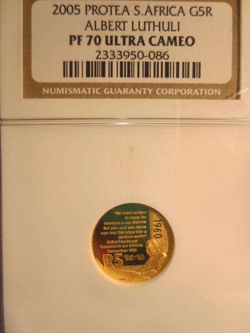 2005 Protea Albert Luthuli Speech 1/10th Gold 24 Carat NGC PF70 # PERFECT # FUN SUNDAY #