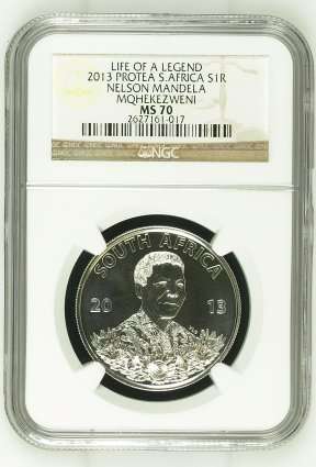2013 Protea Nelson Mandela Life of a Legend R1 Silver NGC MS70 | PERFECT MS70 | FUN SUNDAY |