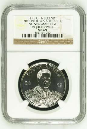 2013 Protea Nelson Mandela Life of a Legend R1 Silver NGC MS69 |  FUN SUNDAY |