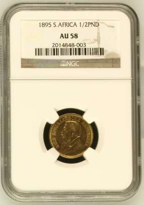 1895 ZAR GOLD 1/2 POND NGC GRADED AU58 | ALMOST PERFECT | FUN SUNDAY |