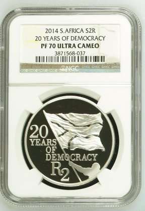 2014 20 Years Of Democracy R2 Silver Crown NGC Graded PF70 - PERFECT | FUN FRIDAY |