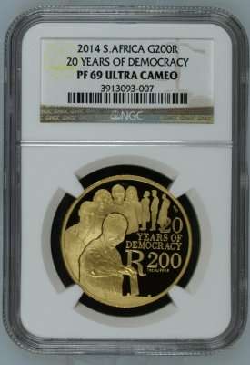 2014 20 Years Of Democracy 1oz Gold NGC Graded PF69 | BIG WOW |