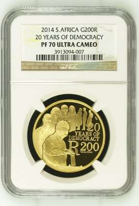 2014 20 Years Of Democracy 1oz Gold NGC Graded PF70 - PERFECT | Last One | FUN SUNDAY |