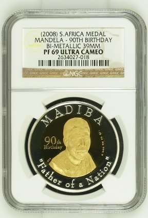 2008 Mandela 90th Birthday Half Oz Gold 24 Carat (999.99) NGC PF69 | FUN SUNDAY |